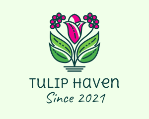 Pink Tulip Berries  logo design