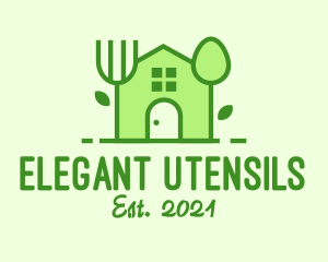 Leaf House Utensils logo design