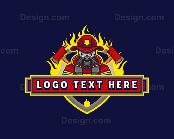 Firefighter Fire Axe Logo