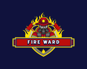 Firefighter Fire Axe logo design