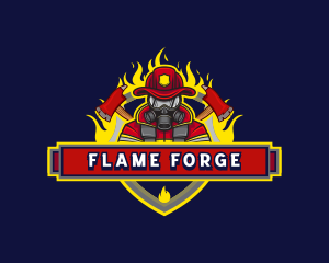 Firefighter Fire Axe logo design