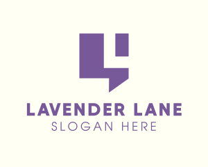 Simple Purple Chat Letter L logo design