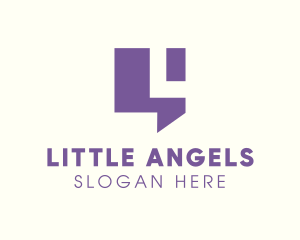 Simple Purple Chat Letter L logo design