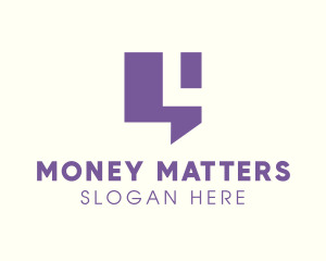 Simple Purple Chat Letter L logo