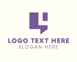 Share - Simple Purple Chat Letter L logo design
