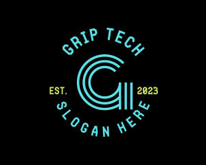 Cyber Neon Tech App logo design