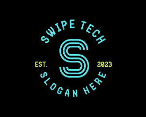 Cyber Neon Tech App logo design