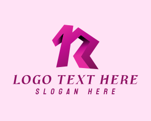 Music - 3D Letter R logo design