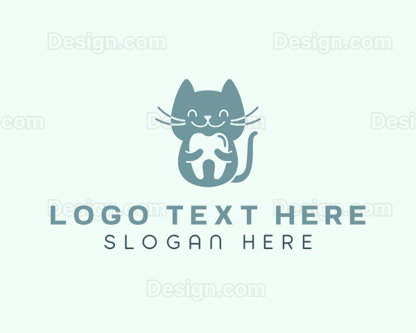 Cat Dental Tooth Logo