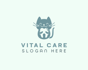 Cat Dental Tooth Logo