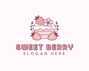 Strawberry Shortcake Dessert logo design