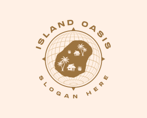 Nauru Island Map logo design