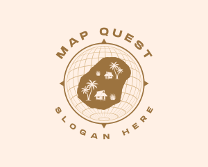 Nauru Island Map logo design