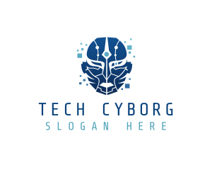 Human Cyborg Robot logo design