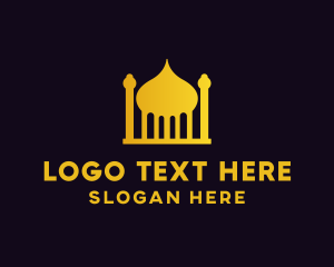 Gold Arabic Mosque logo