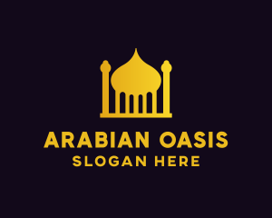 Gold Arabic Mosque logo design