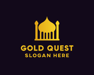 Gold Arabic Mosque logo design