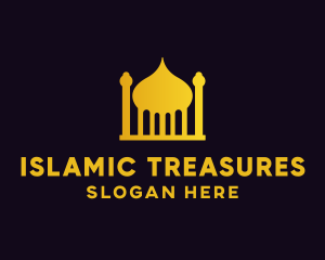 Gold Arabic Mosque logo design