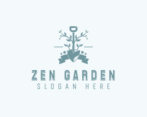 Lawn Shovel Gardener logo design