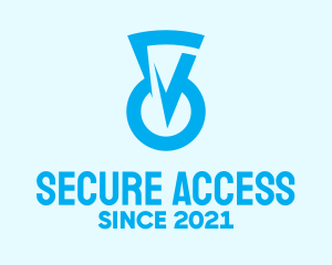 Blue Keyhole Security logo design