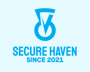 Blue Keyhole Security logo design