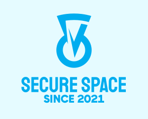 Blue Keyhole Security logo design