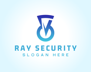 Blue Keyhole Security logo design