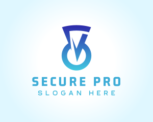 Blue Keyhole Security logo design