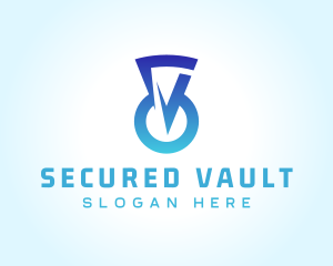 Blue Keyhole Security logo design