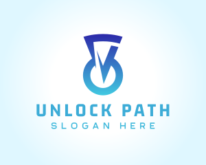 Blue Keyhole Security logo design