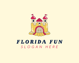 Fun Bounce House Castle Slide logo design