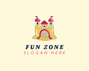 Fun Bounce House Castle Slide logo design