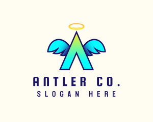 Angel Wings Letter A logo design