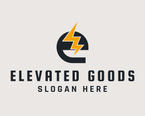 Energy Bolt Letter E logo design