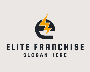 Energy Bolt Letter E logo design