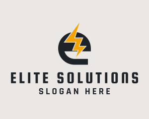 Energy Bolt Letter E logo design