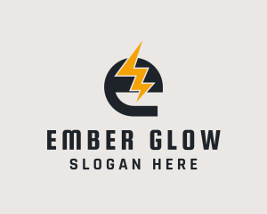 Energy Bolt Letter E logo design