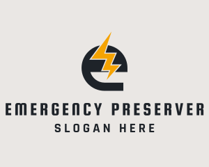 Energy Bolt Letter E logo design