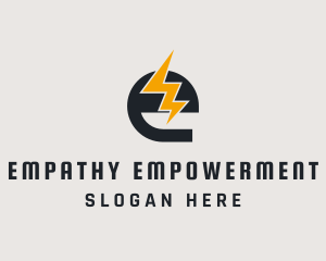 Energy Bolt Letter E logo design