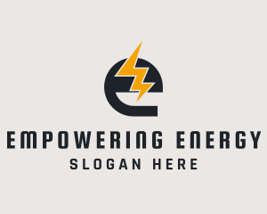 Energy Bolt Letter E logo design