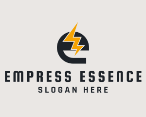 Energy Bolt Letter E logo design