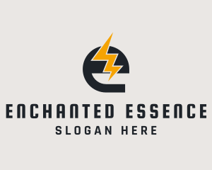 Energy Bolt Letter E logo design