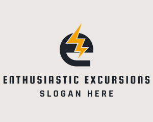 Energy Bolt Letter E logo design