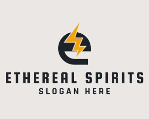 Energy Bolt Letter E logo design