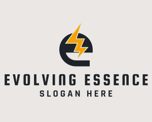 Energy Bolt Letter E logo design