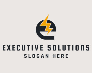 Energy Bolt Letter E logo design