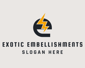 Energy Bolt Letter E logo design