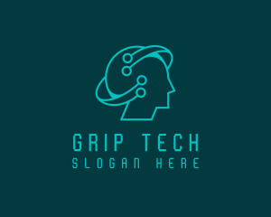 Artificial Intelligence Tech Head logo design