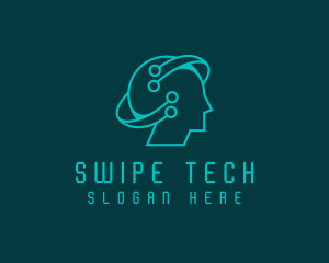 Artificial Intelligence Tech Head logo design