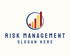 Finance Bar Graph Circle logo